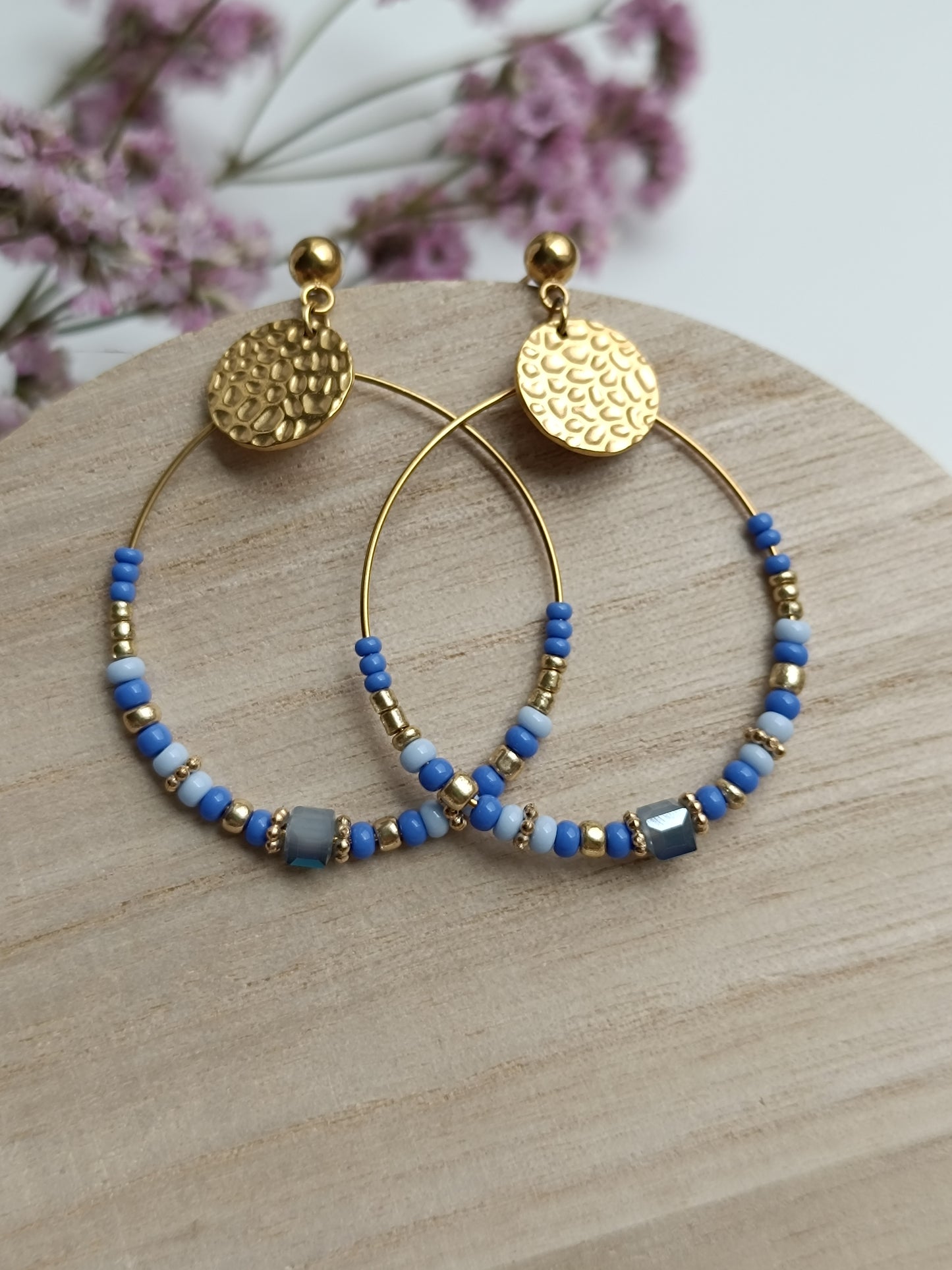 Boucles d'oreilles Roxane bleu