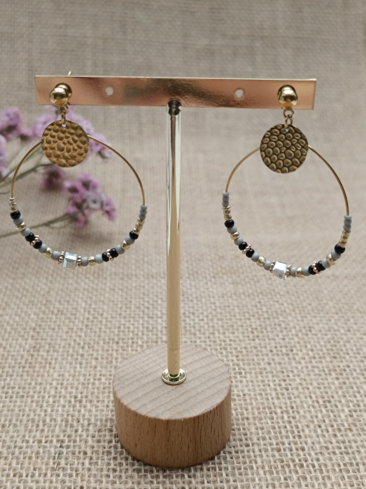 Boucles d'oreilles Roxane noir