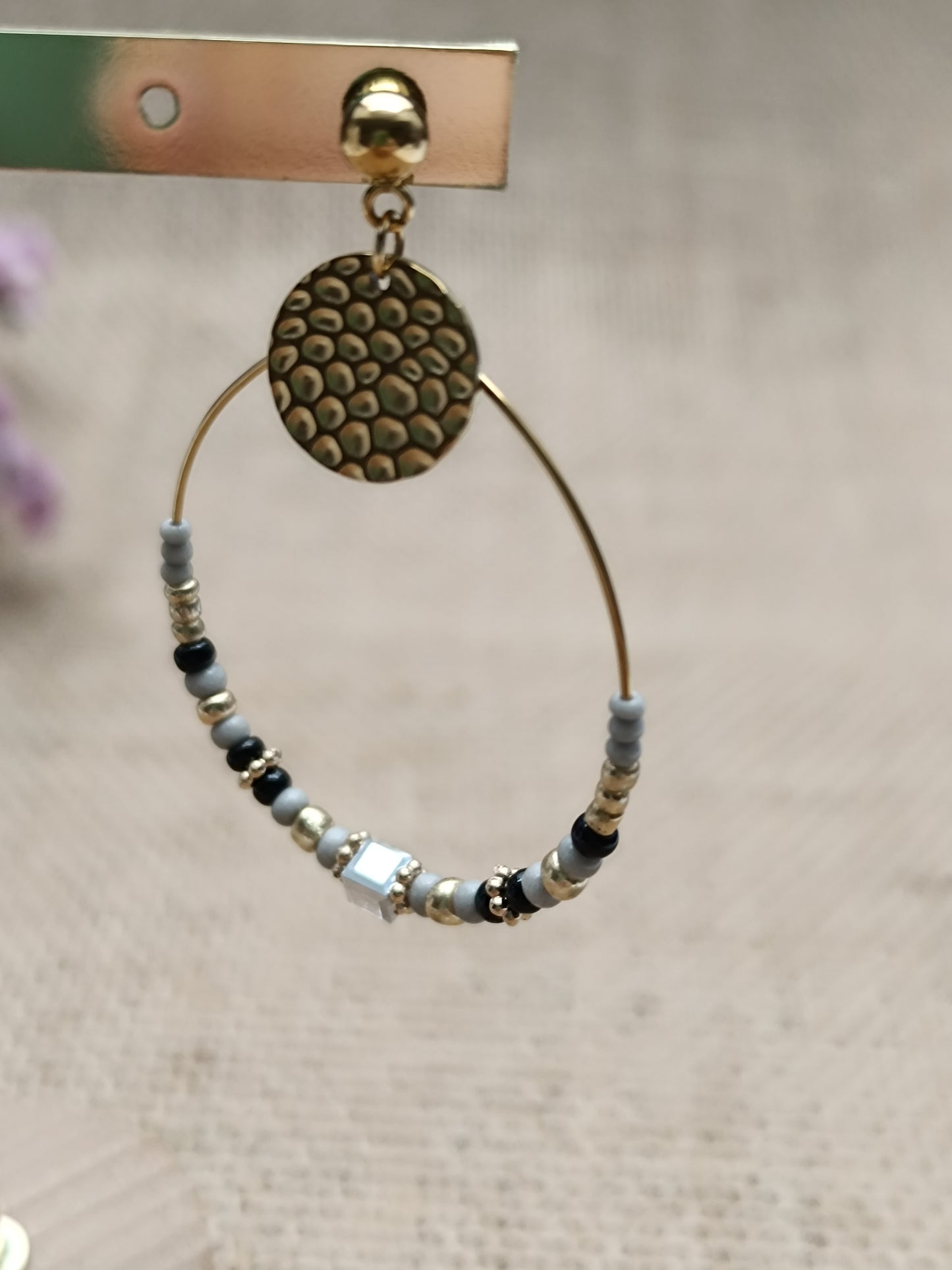 Boucles d'oreilles Roxane noir