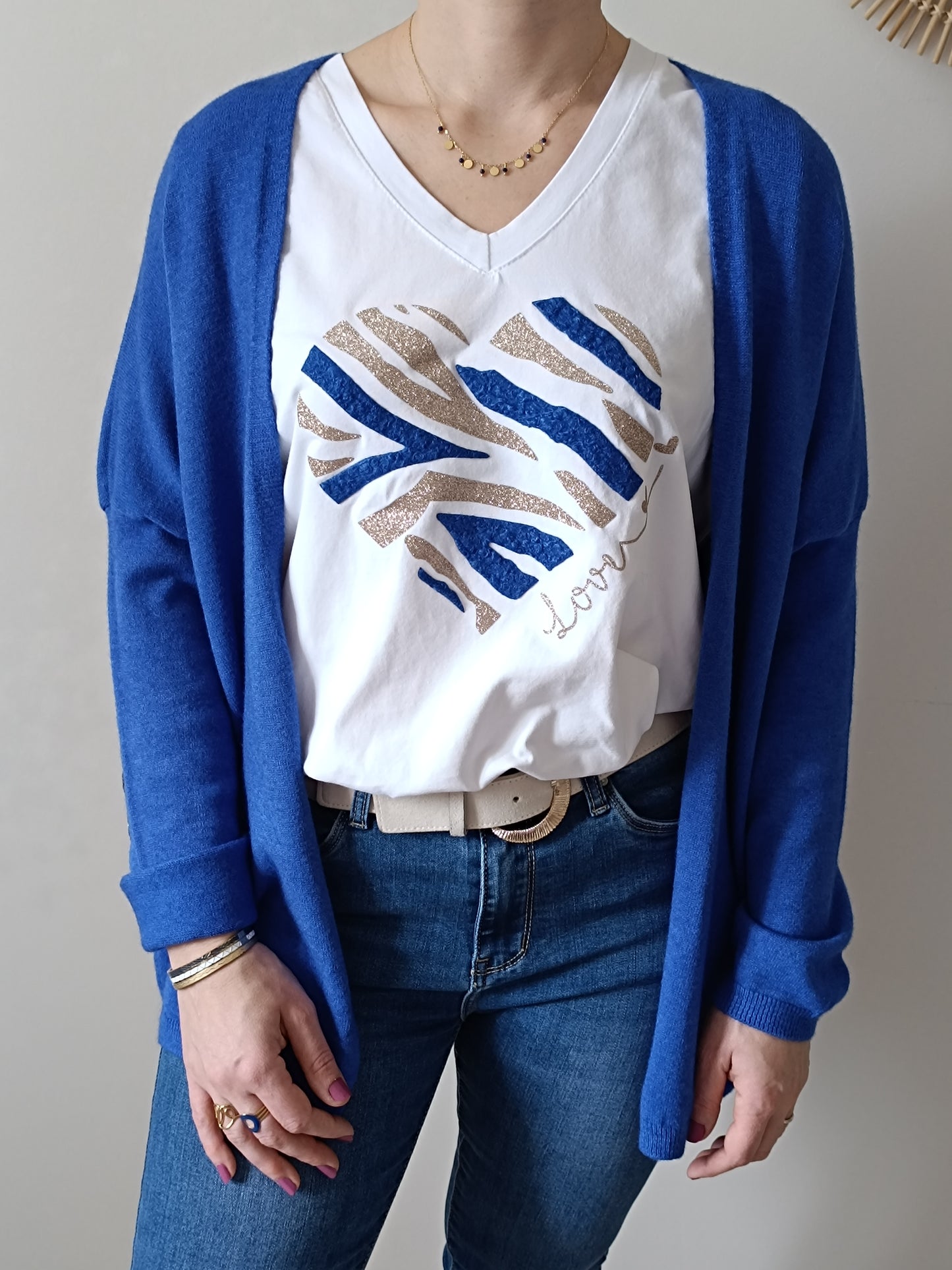Tee-shirt Gabin blanc & bleu