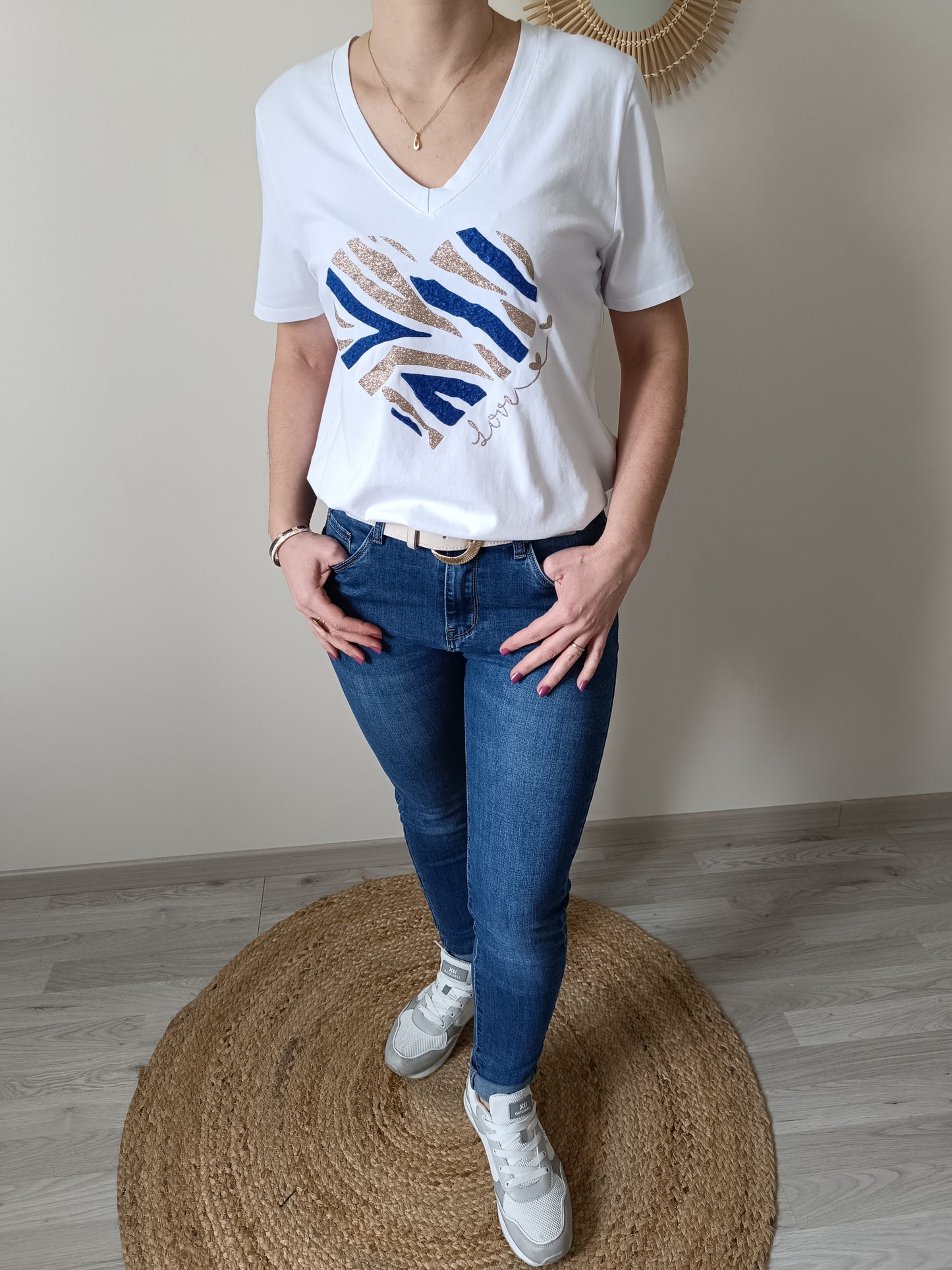 Tee-shirt Gabin blanc & bleu