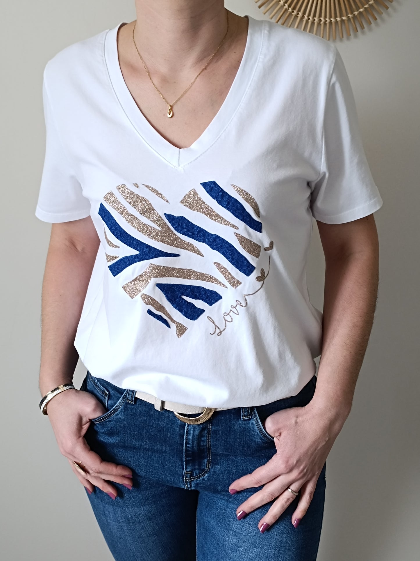 Tee-shirt Gabin blanc & bleu