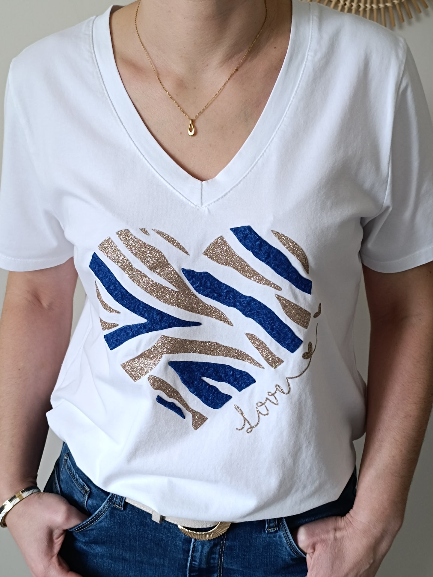 Tee-shirt Gabin blanc & bleu