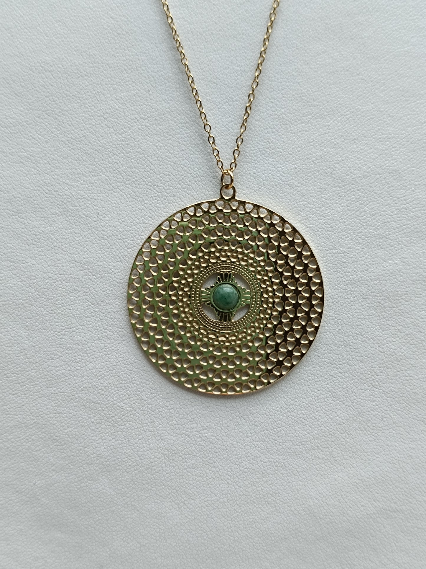 Collier sautoir Constance vert