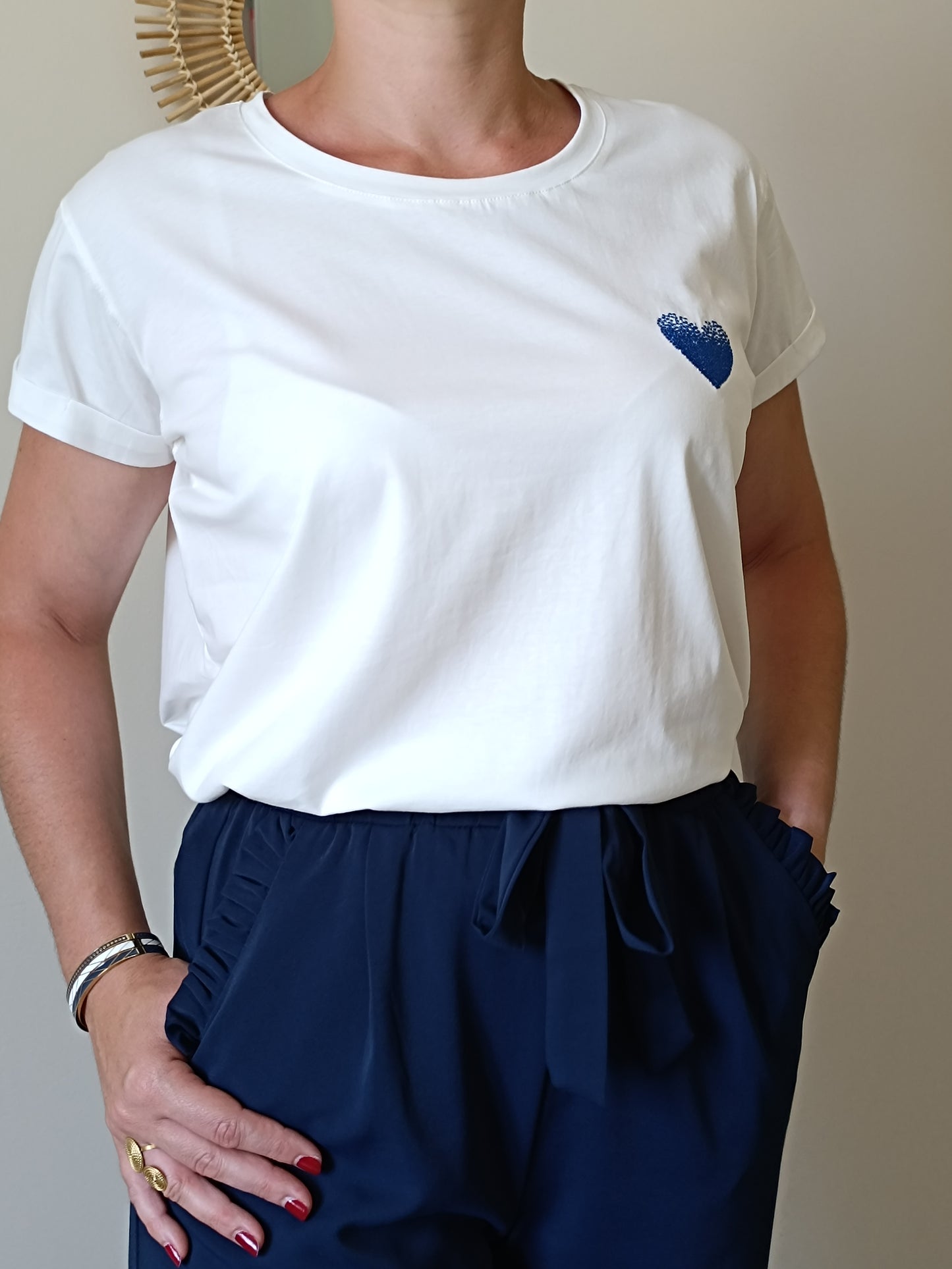 Tee-shirt coeur bleu