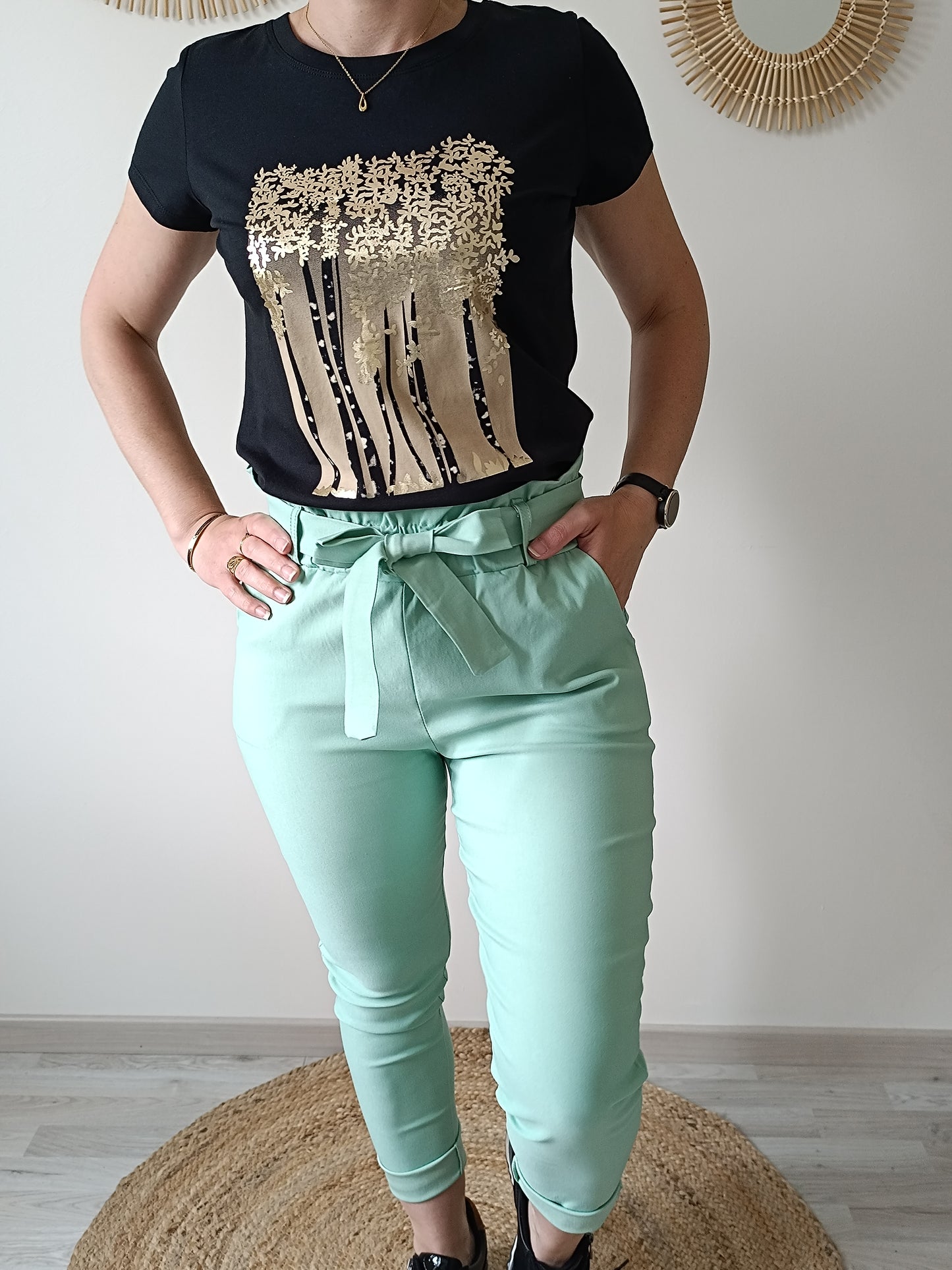 Pantalon Sacha vert d'eau