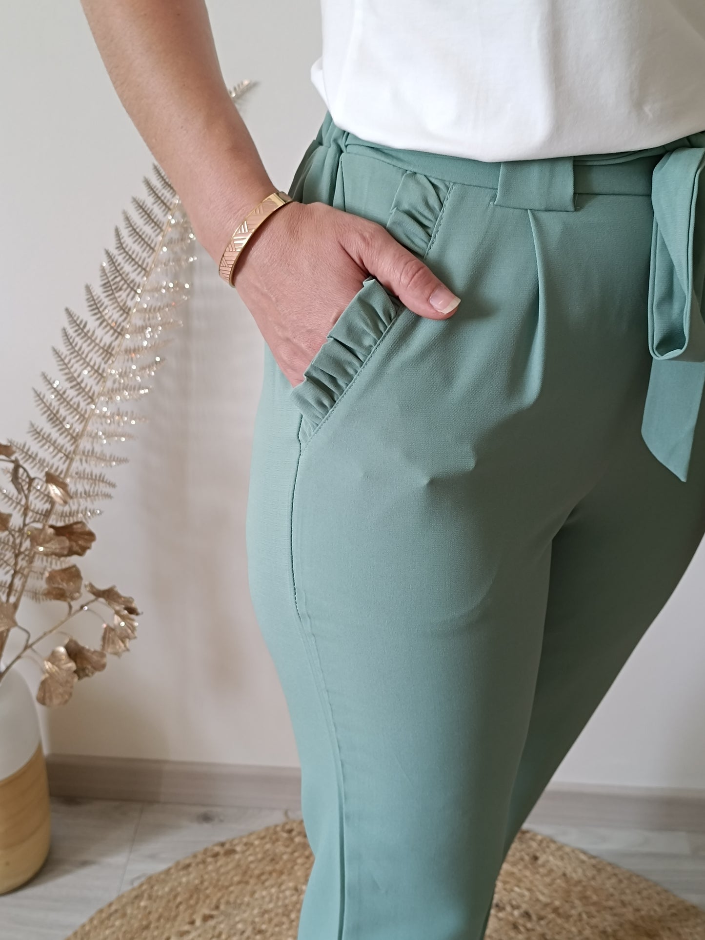 Pantalon Julia vert d'eau