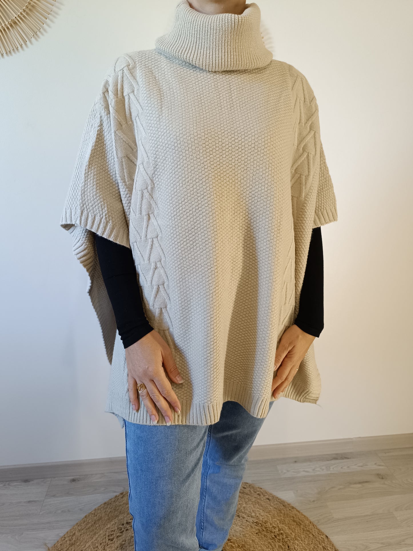 Poncho Lysandre écru