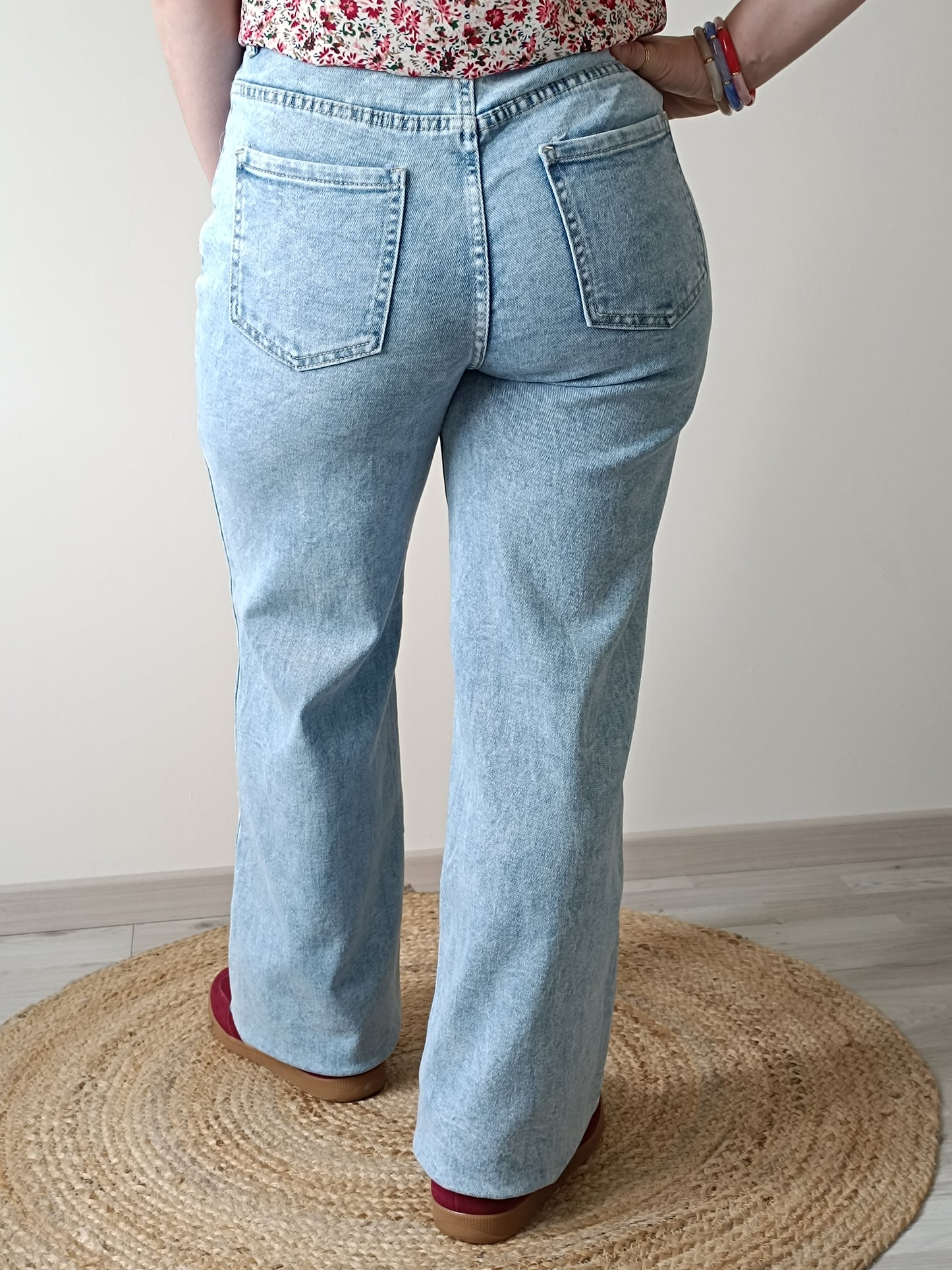 Jeans wide leg bleu