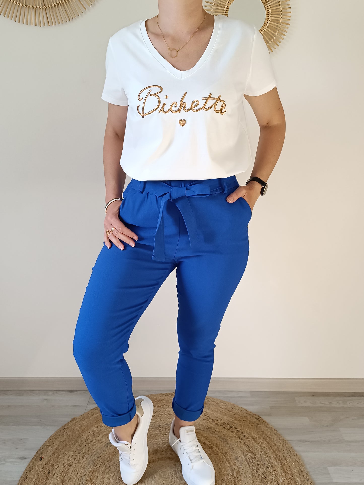 Tee-shirt "Bichette" blanc & cuivré