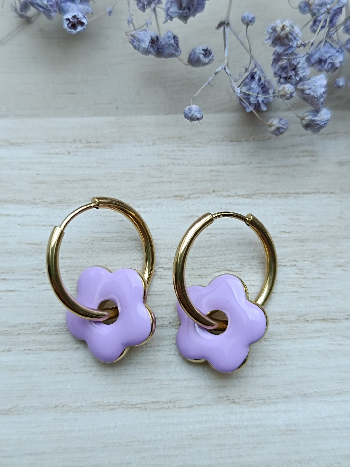 Boucles d'oreilles Hermione lilas