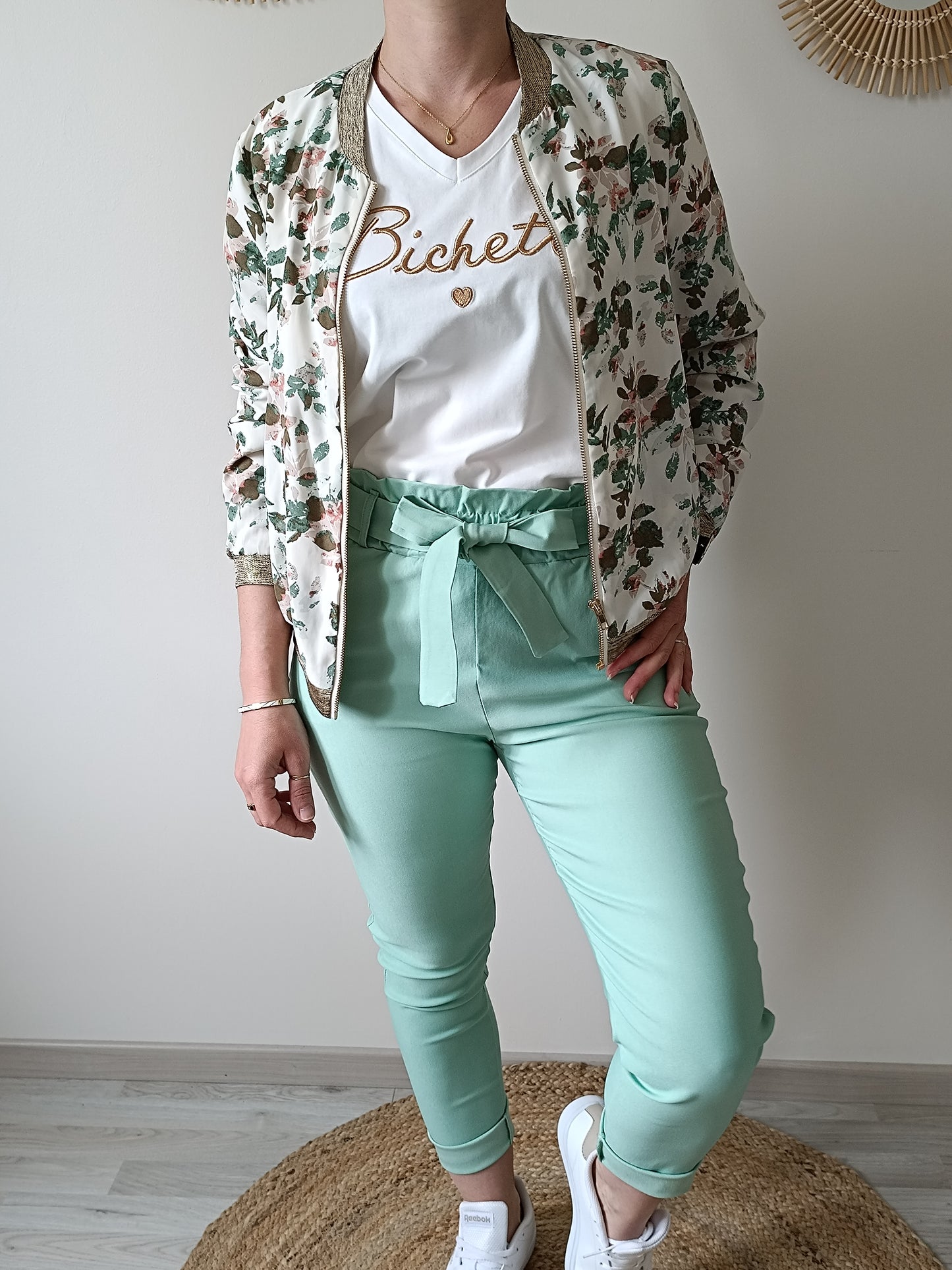 Pantalon Sacha vert d'eau