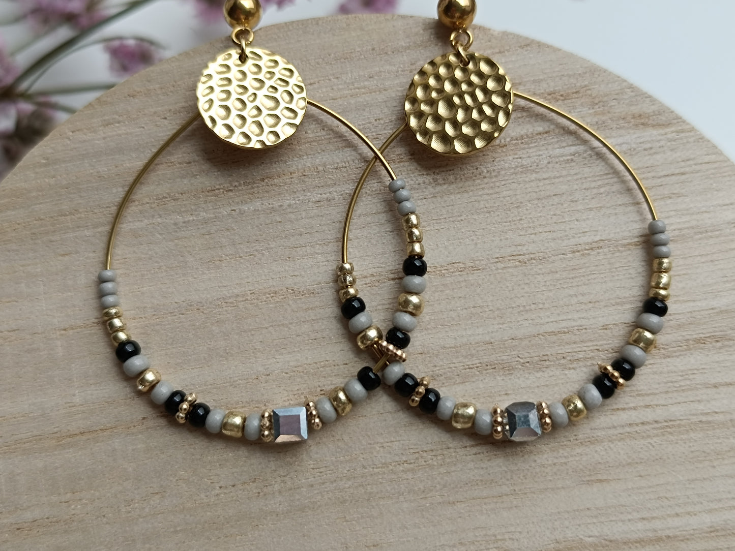 Boucles d'oreilles Roxane noir