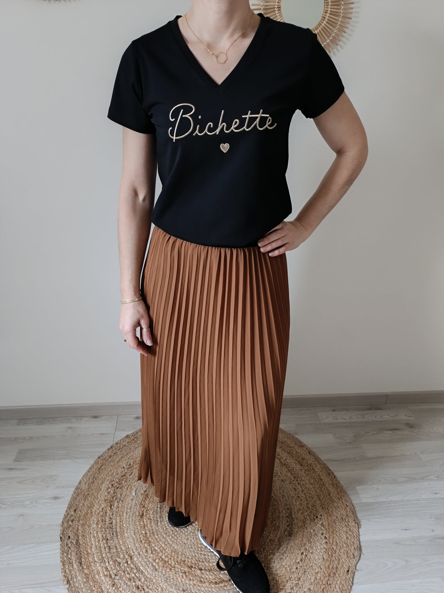 Tee-shirt "Bichette" noir & or