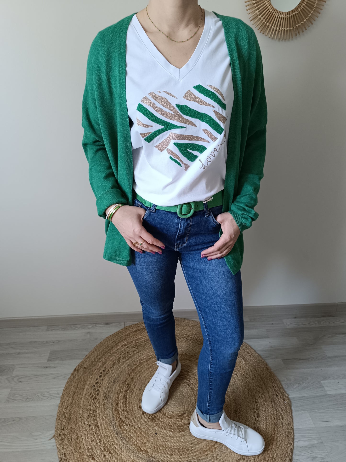 Tee-shirt Gabin blanc & vert