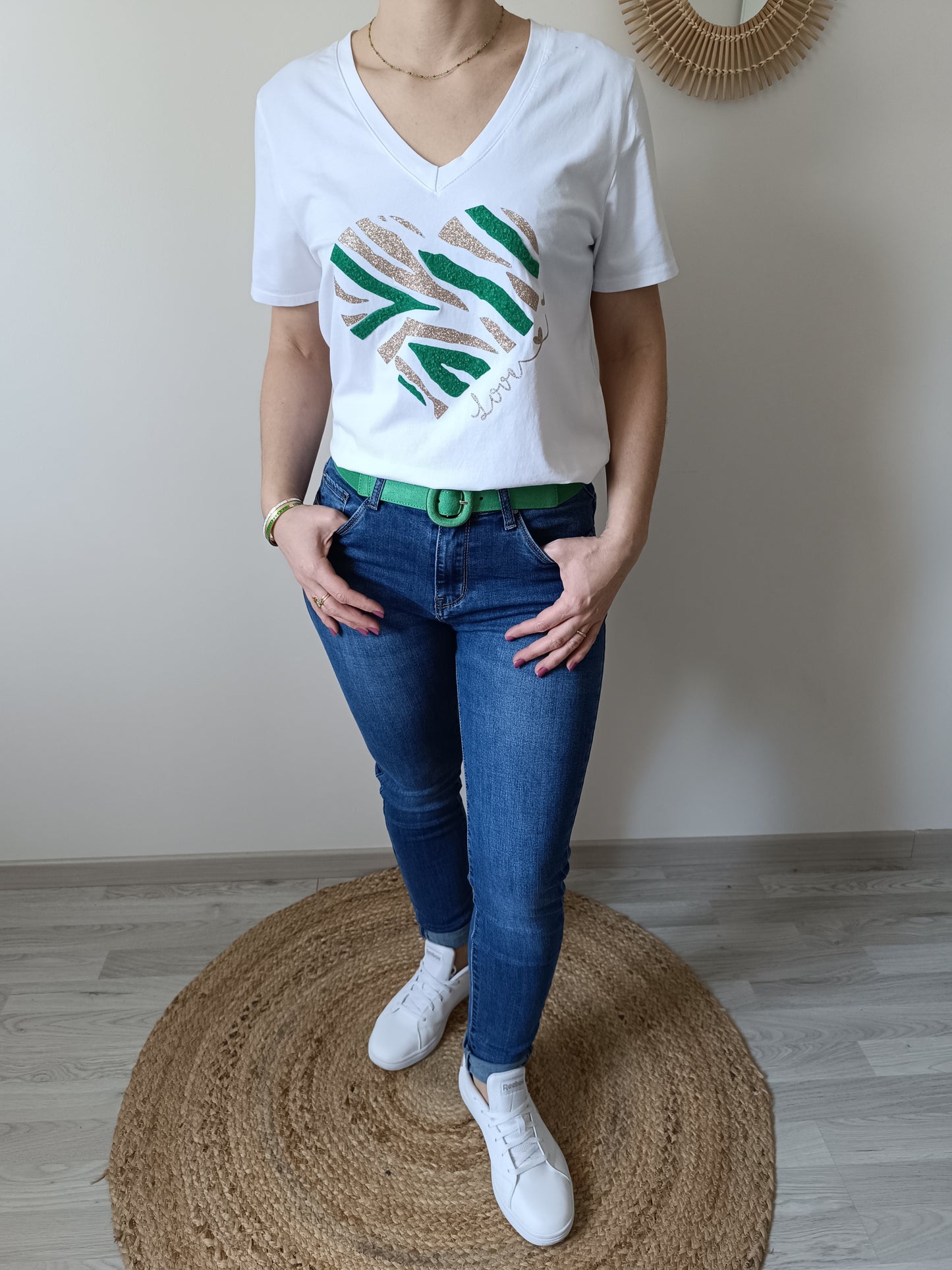Tee-shirt Gabin blanc & vert