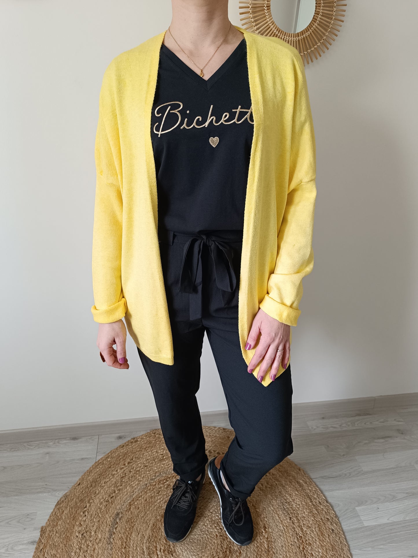 Tee-shirt "Bichette" noir & or