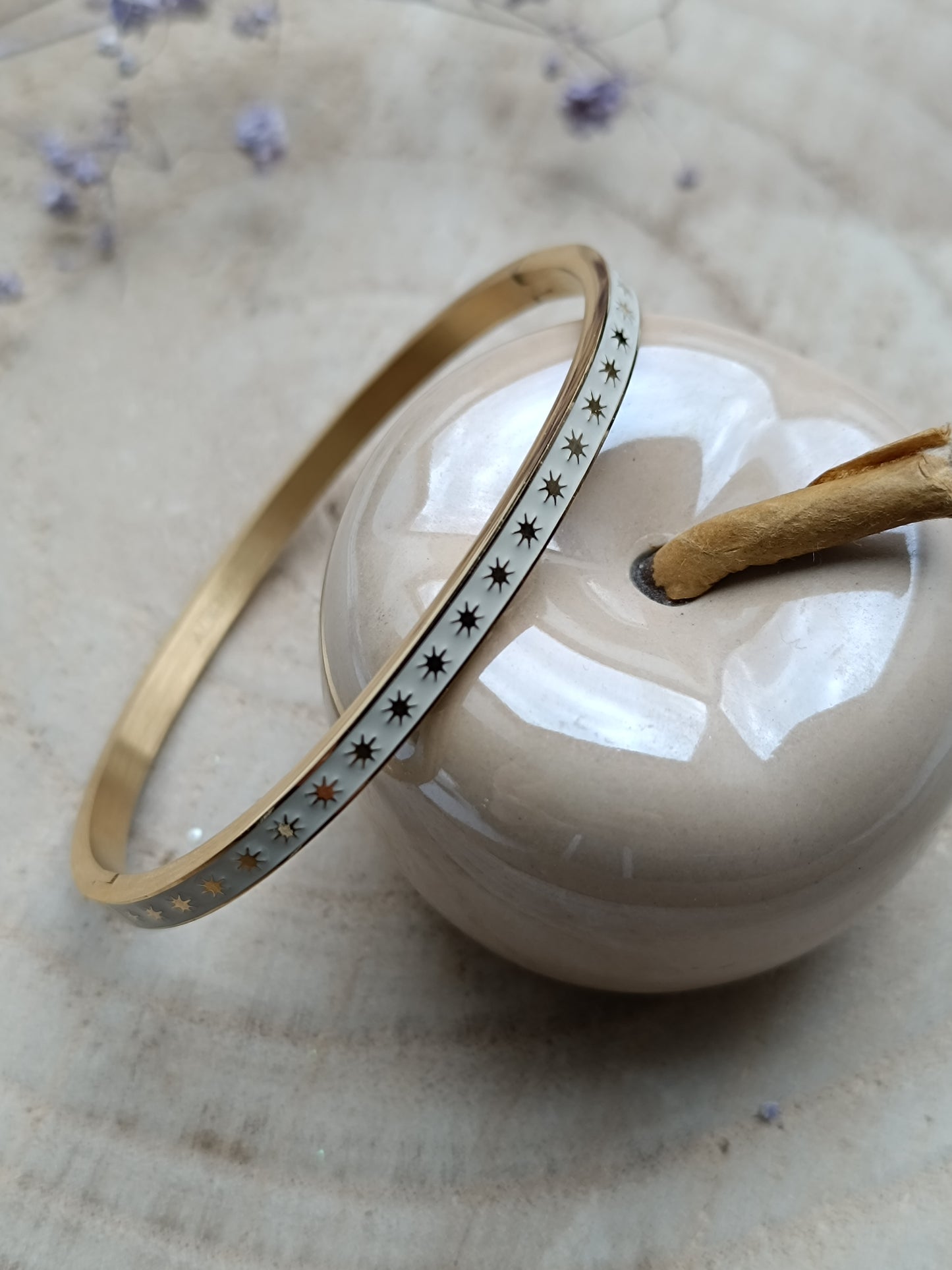 Bracelet Jonc blanc Étoile