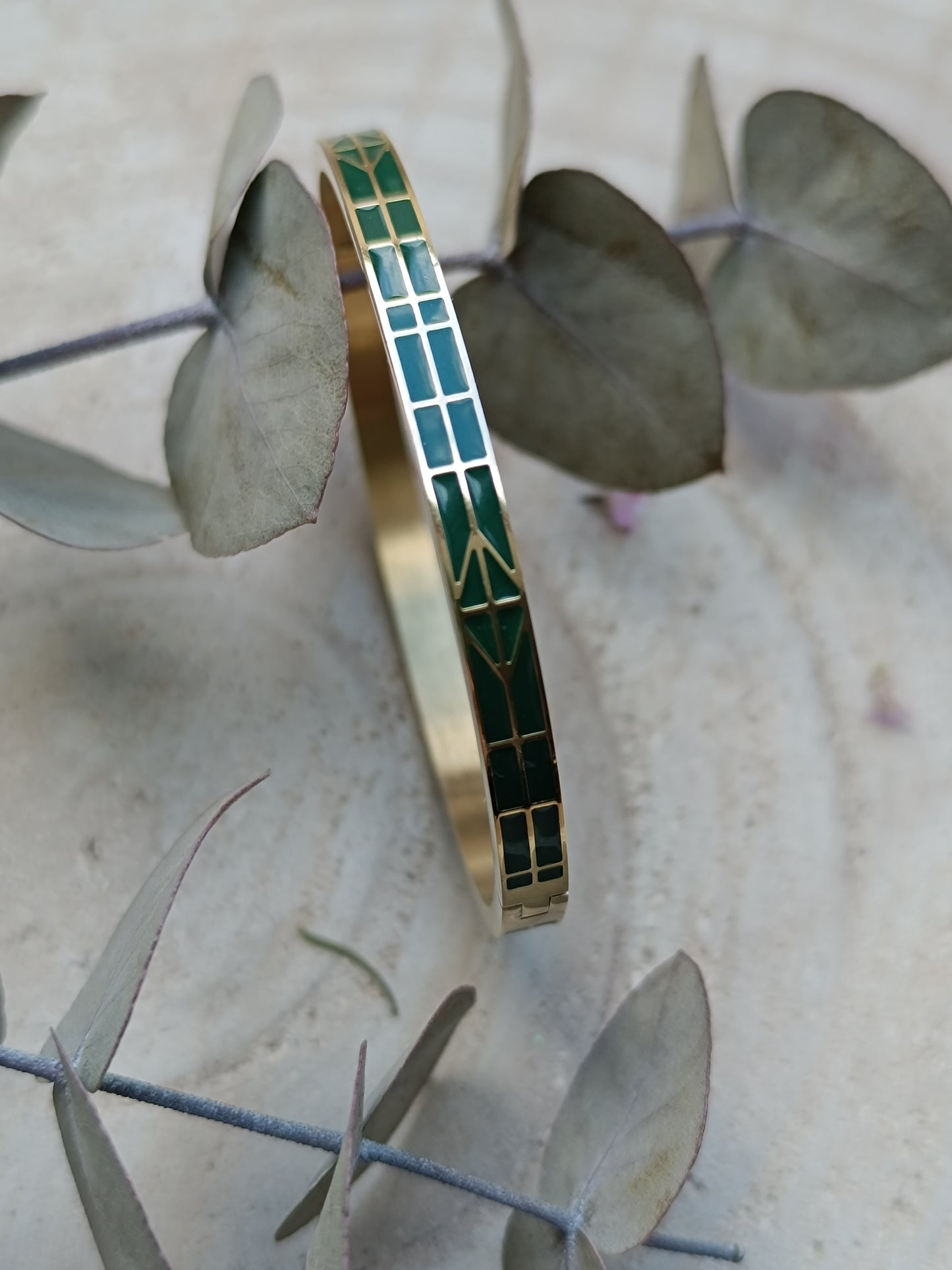 Bracelet Jonc vert foncé