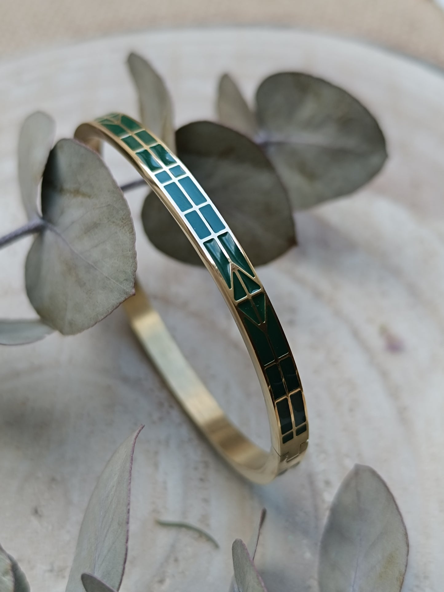 Bracelet Jonc vert foncé
