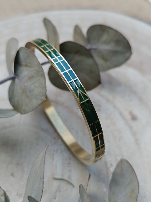 Bracelet Jonc vert foncé