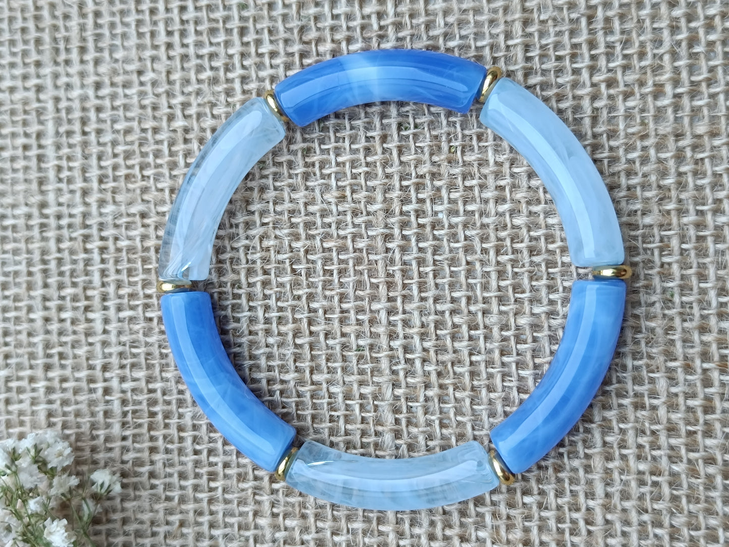 Bracelet élastique résine bleu clair