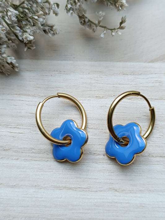 Boucles d'oreilles Hermione bleu