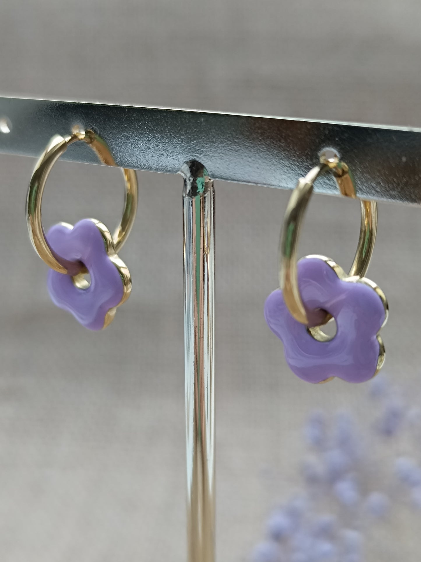 Boucles d'oreilles Hermione lilas