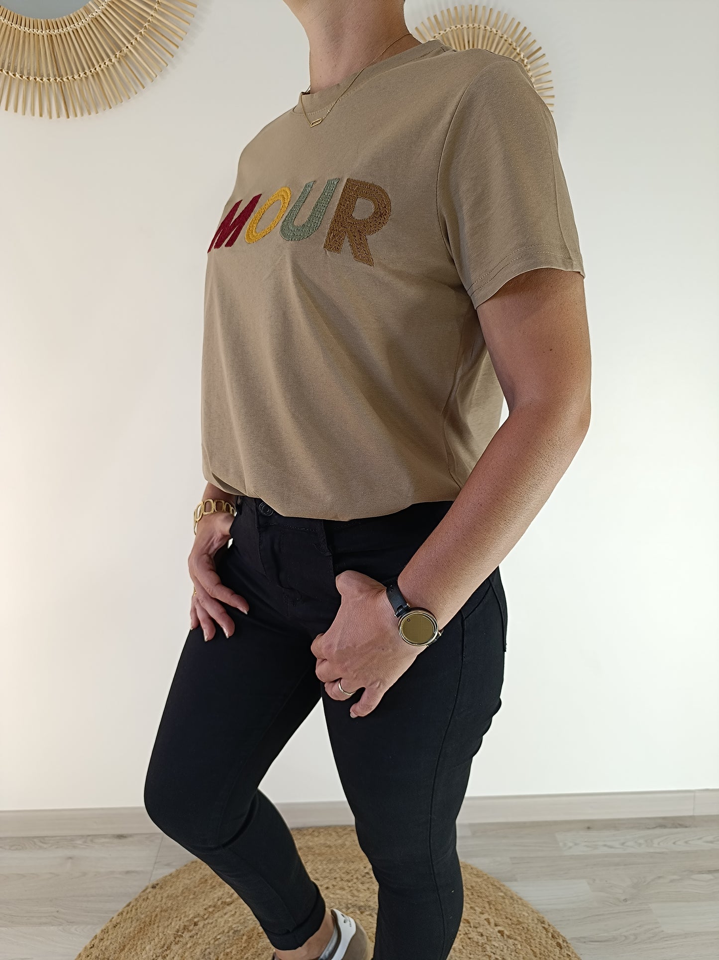 Tee-shirt "AMOUR" camel