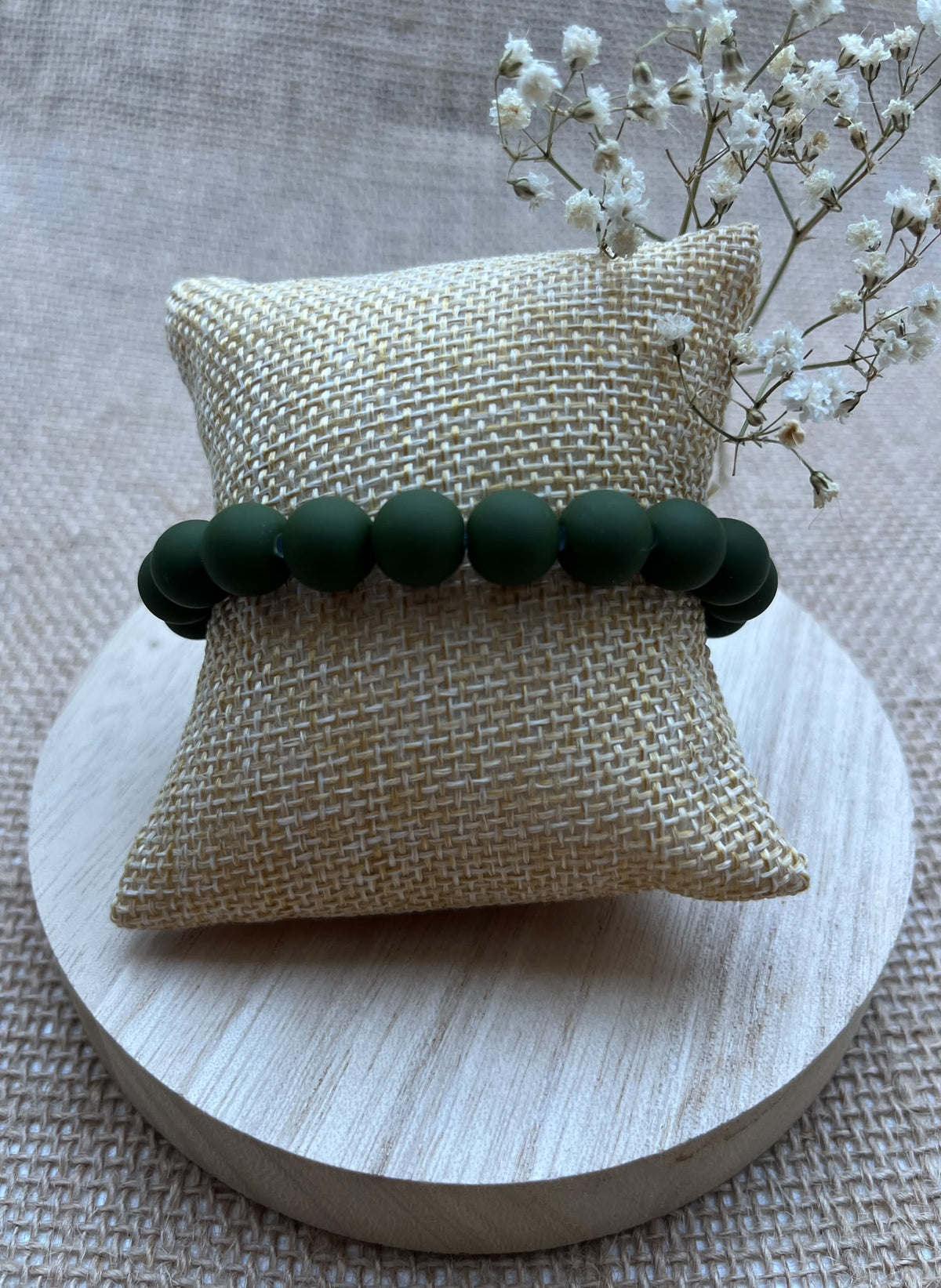 Bracelet élastique kaki