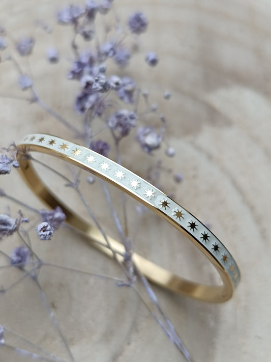 Bracelet Jonc blanc Étoile