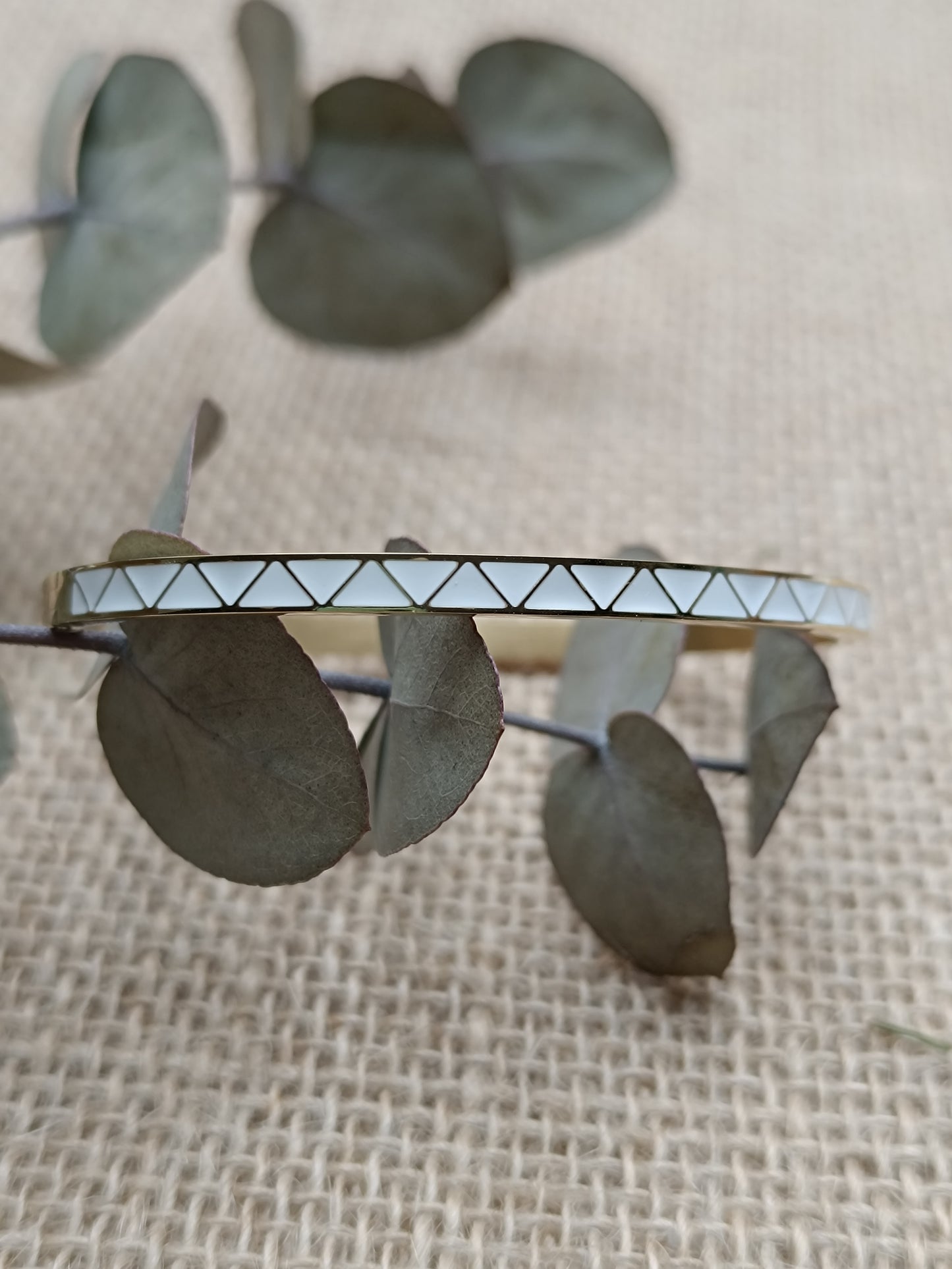Bracelet Jonc blanc zig zag