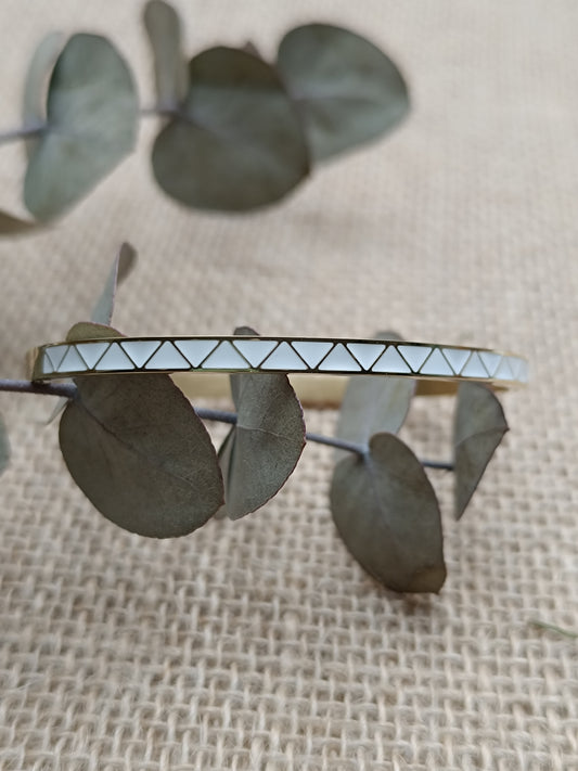 Bracelet Jonc blanc zig zag