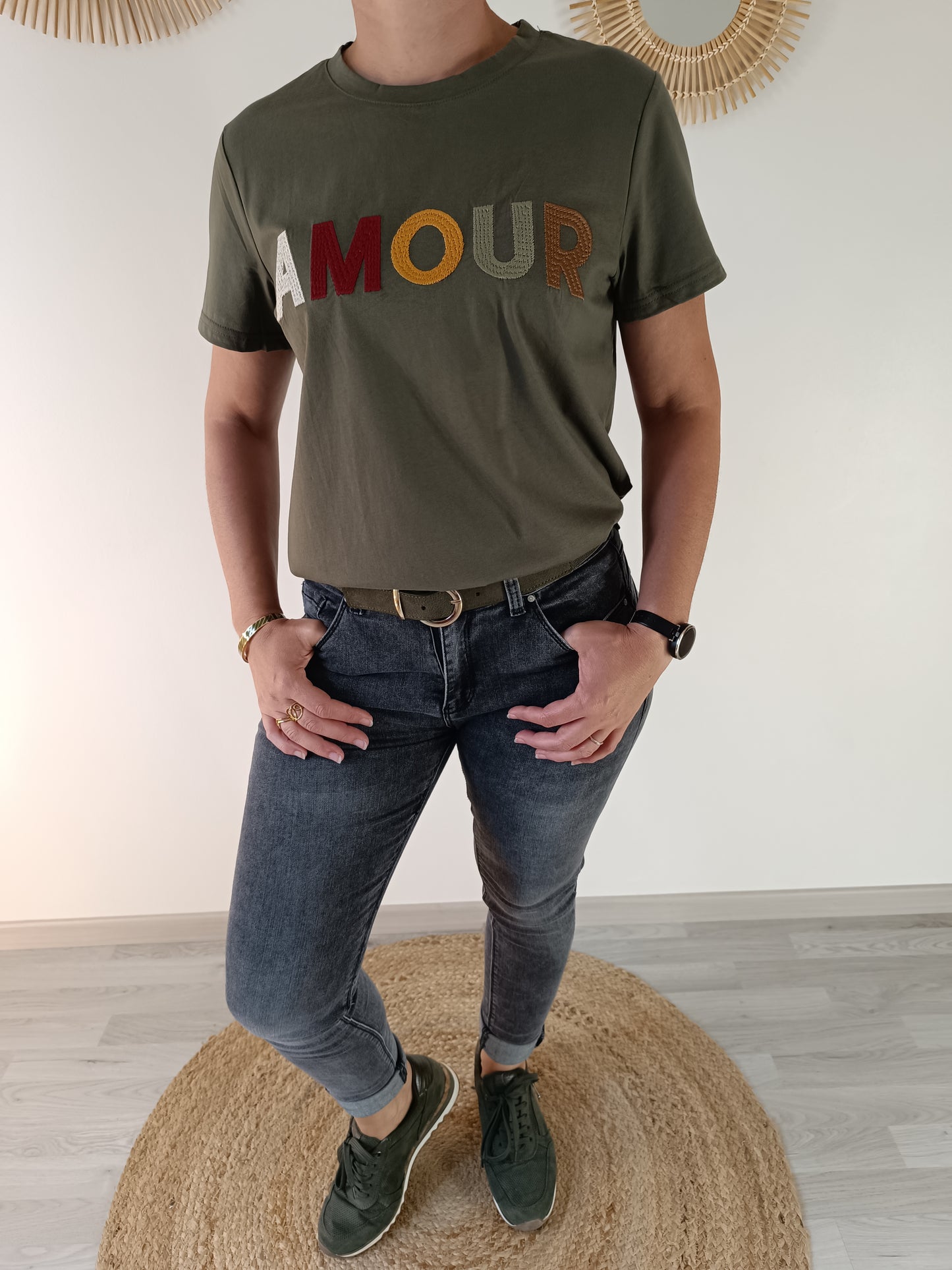 Tee-shirt "AMOUR" kaki