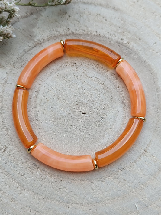Bracelet élastique résine orange
