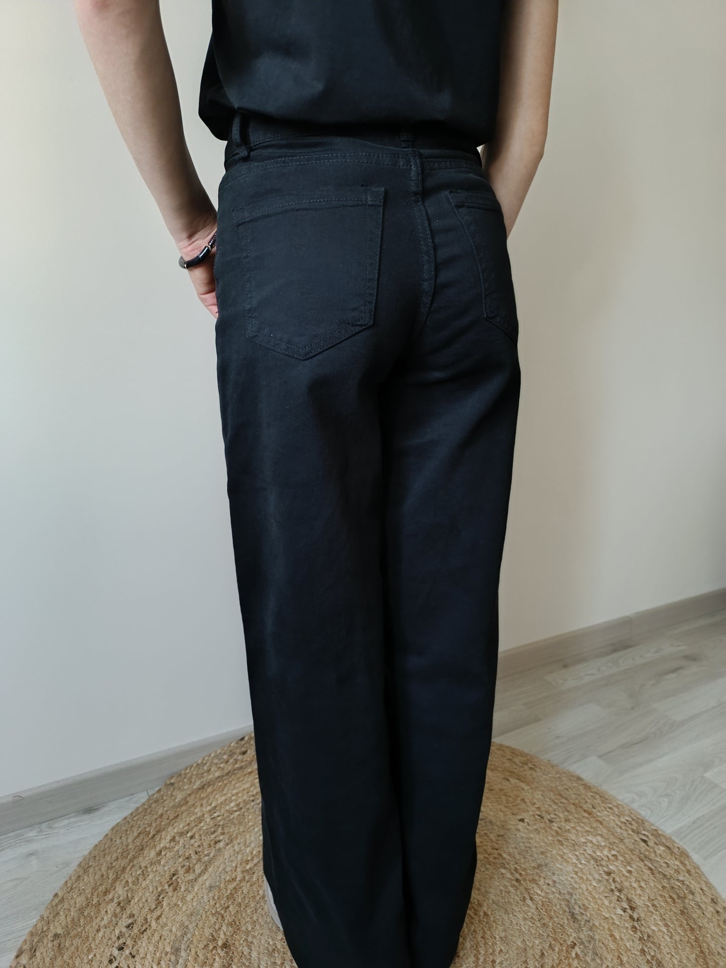 Jeans wide leg noir