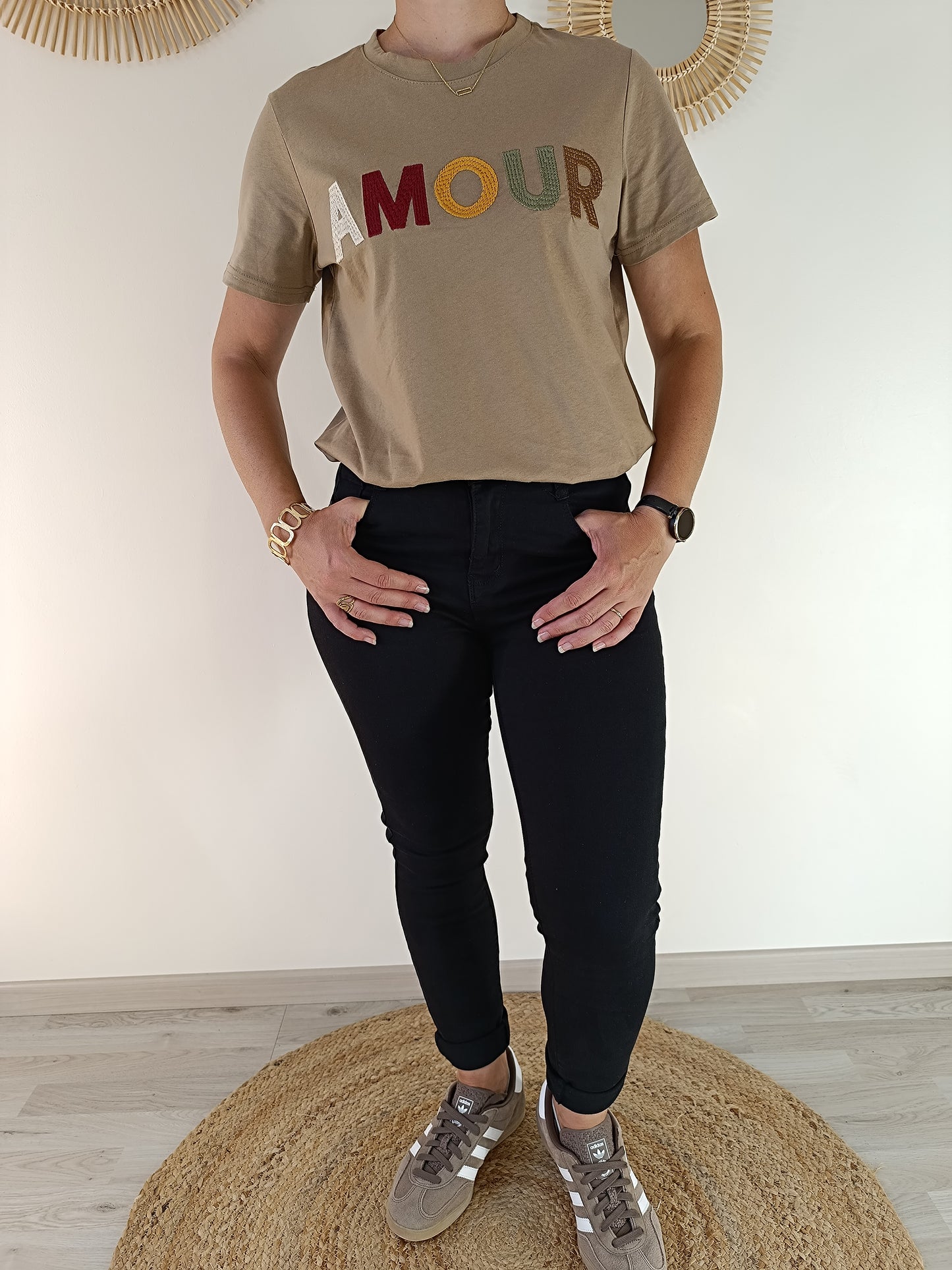 Tee-shirt "AMOUR" camel