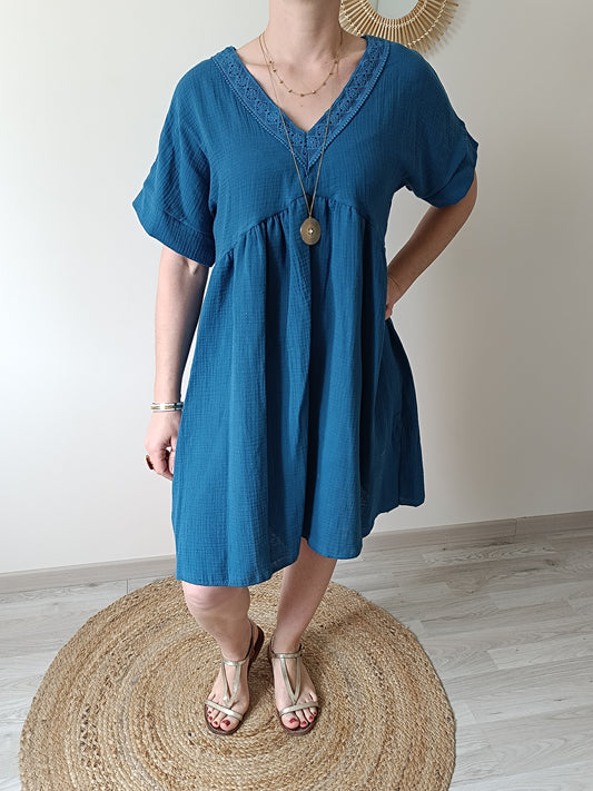 Robe Margaux bleu canard
