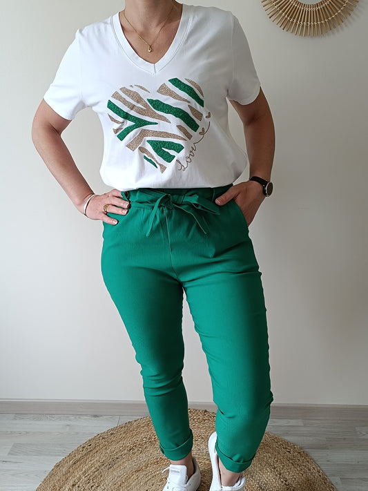 Pantalon Sacha vert