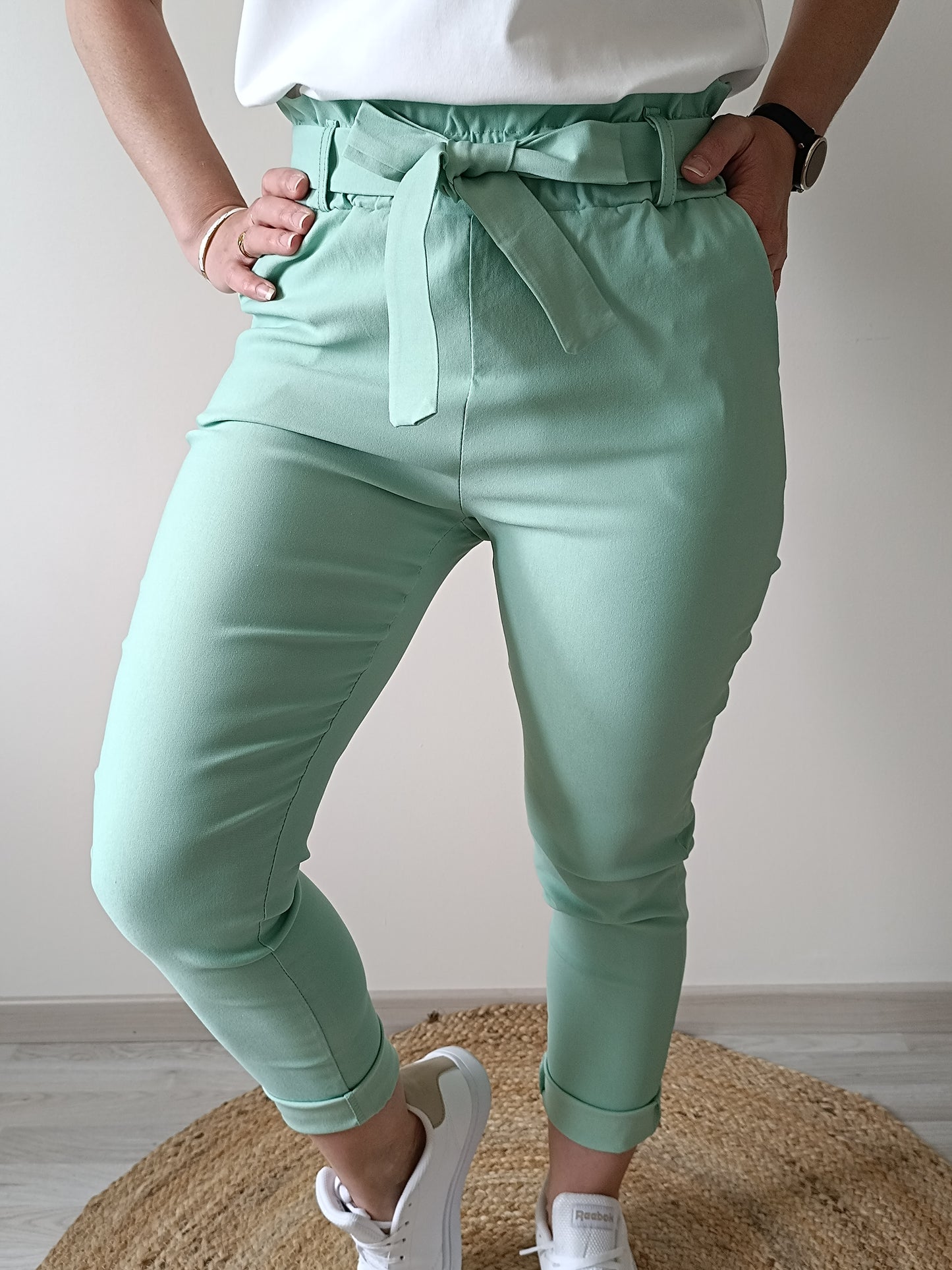 Pantalon Sacha vert d'eau