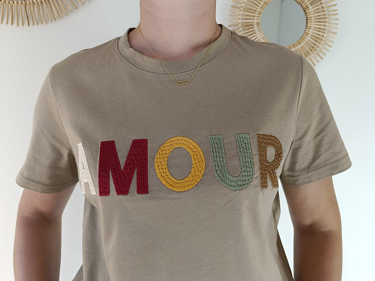 Tee-shirt "AMOUR" camel