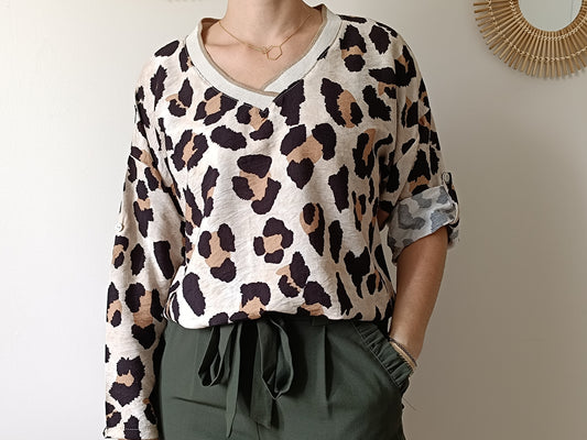 Blouse Léopard beige