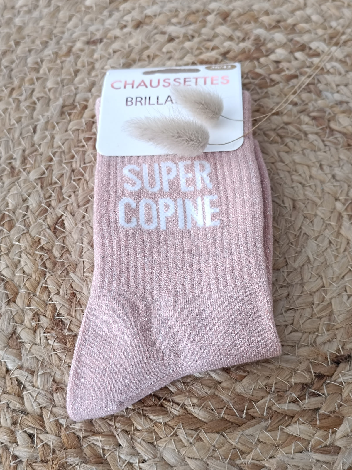 Chaussettes à paillettes - Super copine