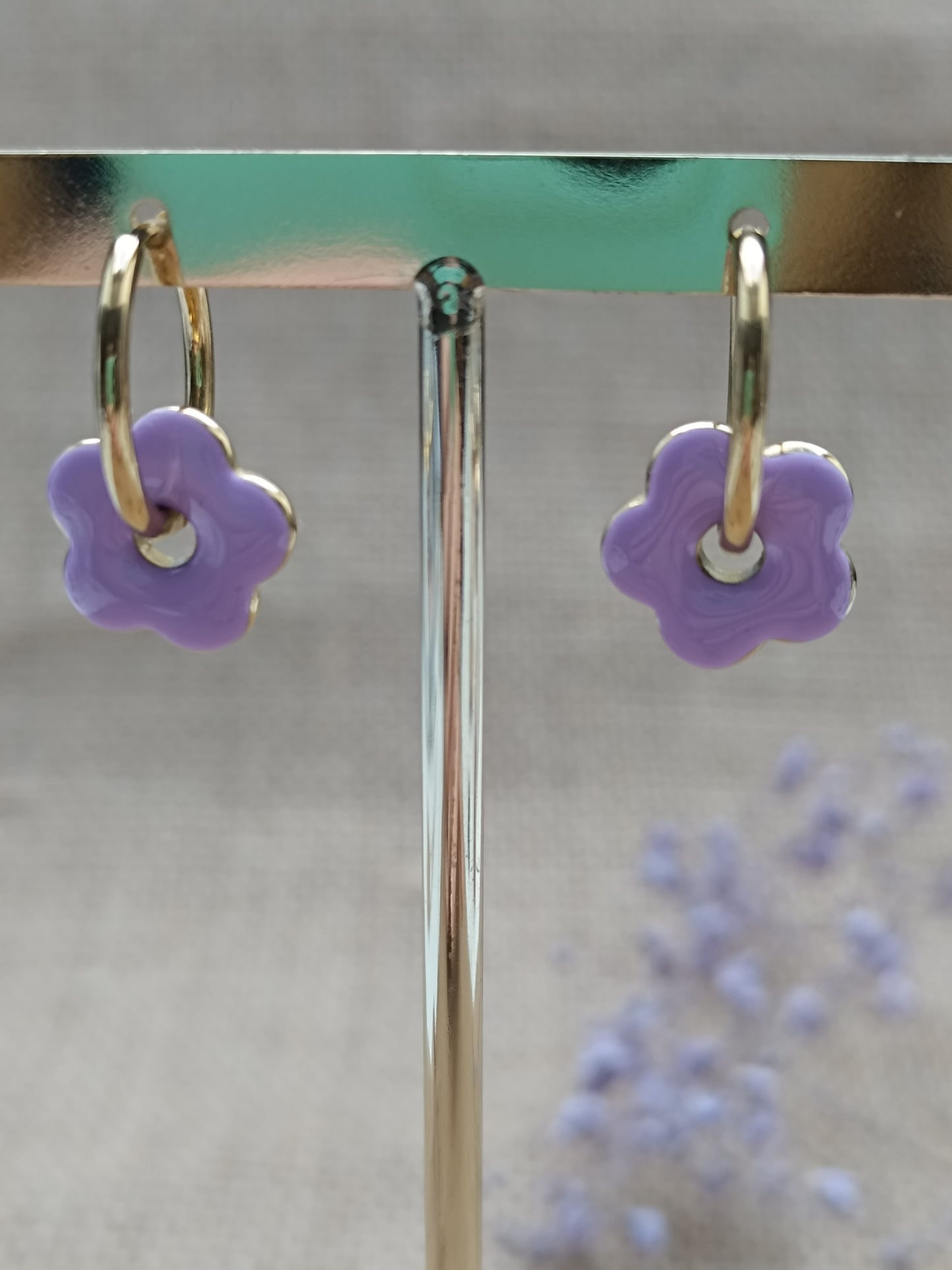 Boucles d'oreilles Hermione lilas