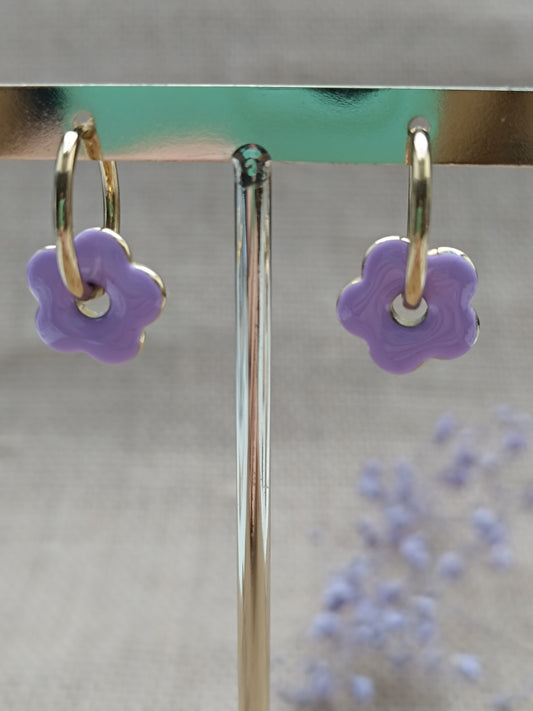 Boucles d'oreilles Hermione lilas