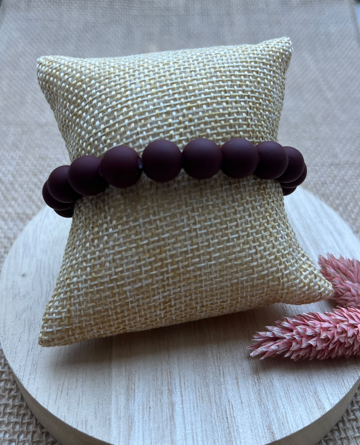 Bracelet élastique bordeaux