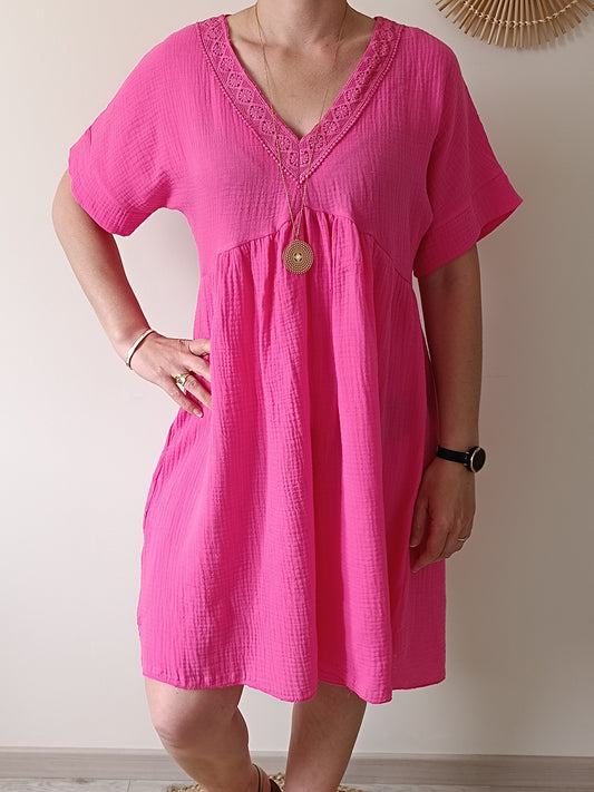 Robe Margaux rose fuchsia